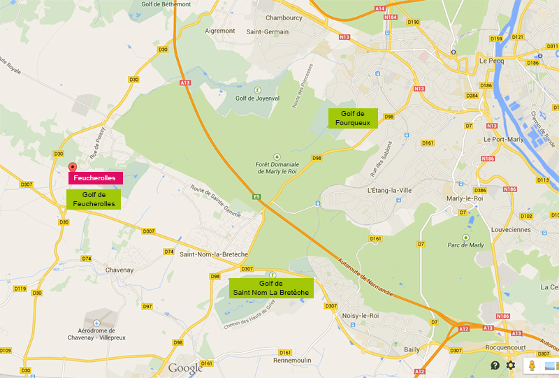 Maison d'hôtes Feucherolles Le Cynodrome Feucherolles - plan des environs